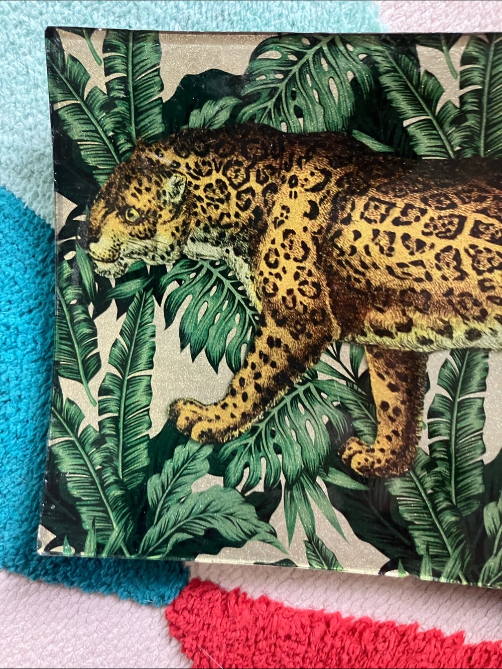 Green and Gold Jungle cheetah catch all platter Décor plate dish - Picture 2 of 6